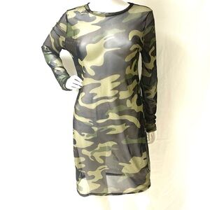 NWT Sheer Camouflage dress!🫡